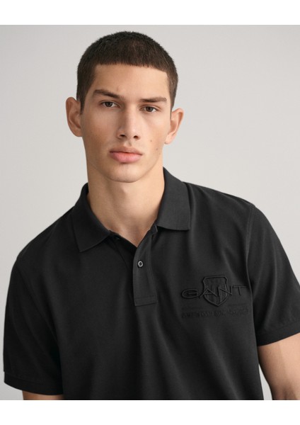 Erkek Siyah Regular Fit Logolu Polo 2062025.5 fiyatları