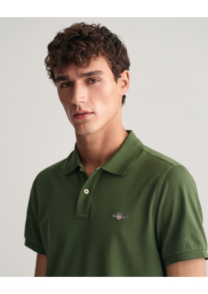 Erkek Yeşil Regular Fit Logolu Polo 2210.313