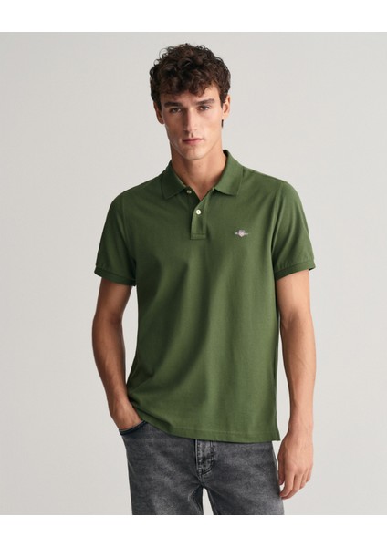 Erkek Yeşil Regular Fit Logolu Polo 2210.313