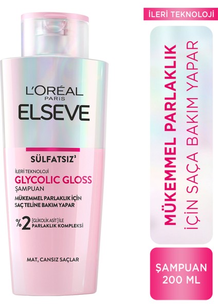 Glycolic Gloss Mükemmel Parlaklık için Bakım Yapan Şampuan [Glikolik Asit] 200ml