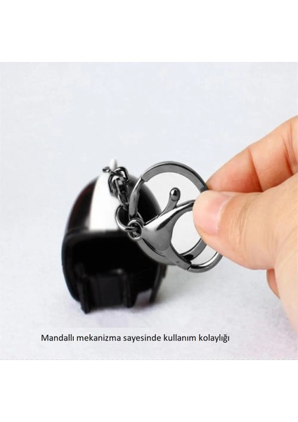 Motosiklet Kask Anahtarlığı Beyaz modelleri