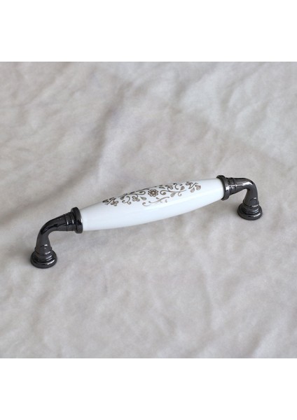 Gerçek Porselen Beyaz Füme 128 mm Kulp Çekmece Mobilya Mutfak Kulplar Kulbu Dolabı Dolap Kapak Kulpu