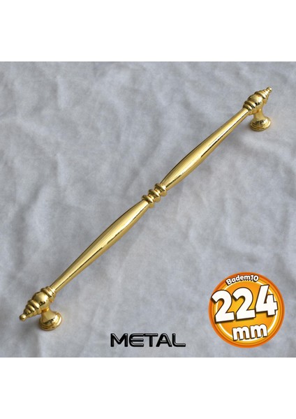 Petek Lüx 224 mm Gold Altın Mobilya Mutfak Dolabı Çekmece Dolap Kapak Kulpu Kulp Kulbu Metal