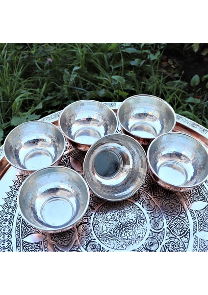 Altılı Bakır Çorba Tası (0,8 mm Kalın )