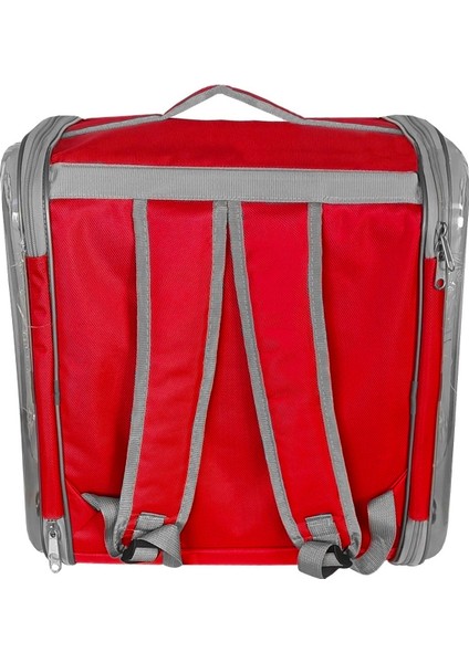 Çift Cam Kedi Köpek Taşıma Çantası 32X40X42 cm Kırmızı fiyatları
