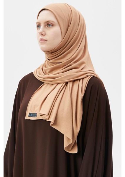 Tesettür Penye Şal Düz-Camel