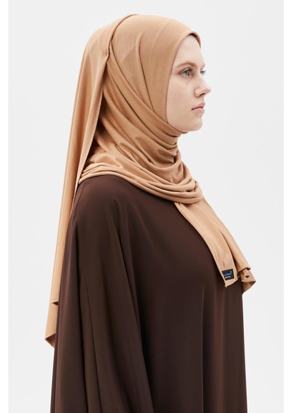 Tesettür Penye Şal Düz-Camel