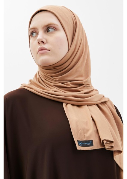Tesettür Penye Şal Düz-Camel