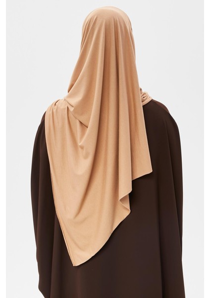 Tesettür Penye Şal Düz-Camel