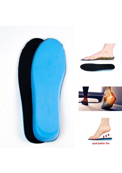 Memory Foam Ortopedik Ayakkabı Tabanlık, Hafızalı  Ayakkabı Tabanı ( 1 Çift )