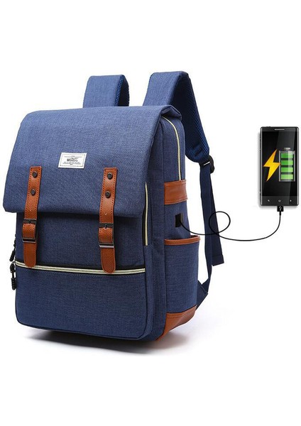 Seyahat Sırt Çantası Doğa Sporları Öğrenci Okul Çantası Erkek Iş USB Bilgisayar Seyahat Sırt Çantası (Yurt Dışından)