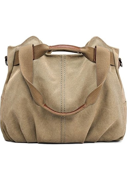 Smart Kadın Casual Vintage Üst Saplı Kanvas Omuz Çantası Tote Çanta (Yurt Dışından)