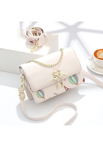 Kadın Baskılı Geniş Omuz Askılı Omuz Çantası Kadın Küçük Kare Çanta (Yurt Dışından)