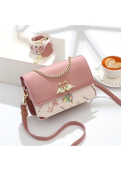 Kadın Baskılı Geniş Omuz Askılı Omuz Çantası Kadın Küçük Kare Çanta (Yurt Dışından)