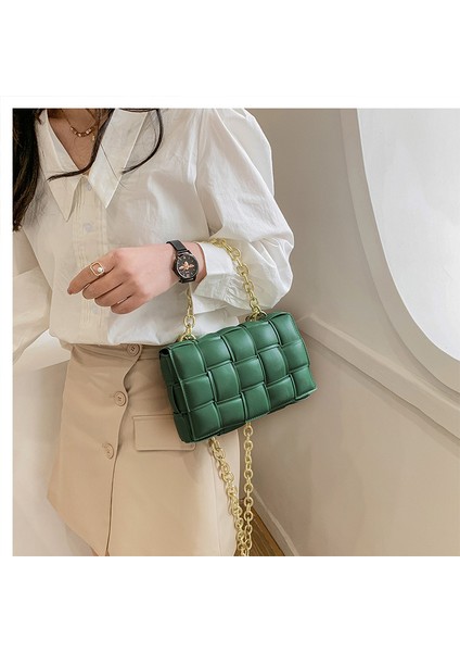 Örgülü Çanta All-Match Zincir Çanta Günlük Omuz Çantası Messenger Çanta (Yurt Dışından) fiyatları