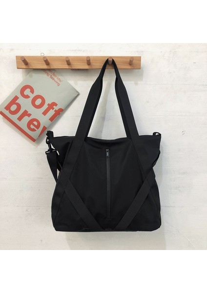 Şerit Saplı Büyük Cep Günlük Omuz Çantası (Yurt Dışından)
