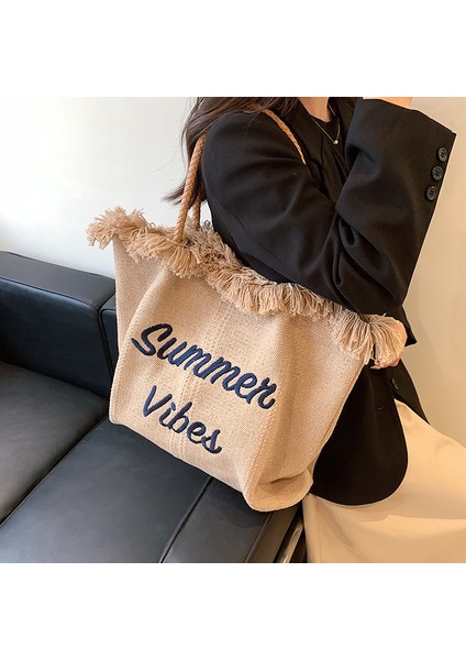 Büyük Kapasiteli Çanta Kadın Dokuma Omuz Çantası (Yurt Dışından) fiyatları