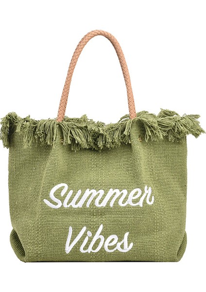 Büyük Kapasiteli Çanta Kadın Dokuma Omuz Çantası (Yurt Dışından)