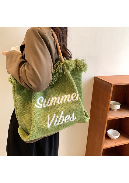 Büyük Kapasiteli Çanta Kadın Dokuma Omuz Çantası (Yurt Dışından) fiyatları