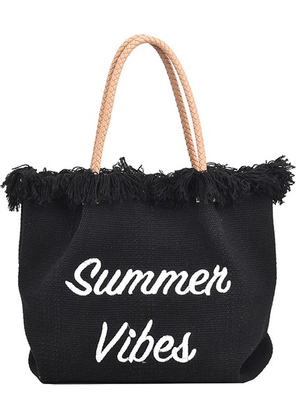 Büyük Kapasiteli Çanta Kadın Dokuma Omuz Çantası (Yurt Dışından)