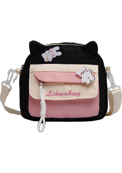 Sevimli Küçük Çanta Messenger Çanta Karikatür Kanvas Çanta (Yurt Dışından)