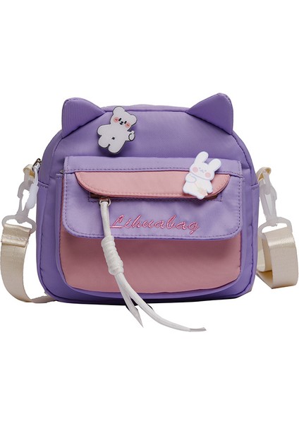 Sevimli Küçük Çanta Messenger Çanta Karikatür Kanvas Çanta (Yurt Dışından)