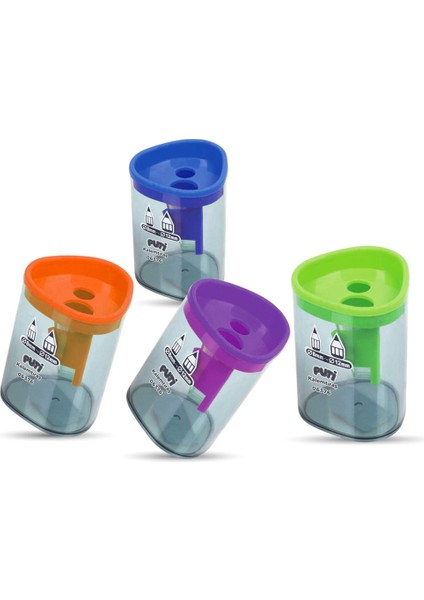 Çift Bölmeli Plastik 06376 Kalemtıraş 4 Renk fırsatları