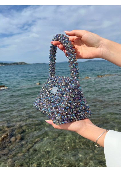 Xdearjulia Mercury Crystal Bag Özel Üretim %100 El Işçiliğiyle Hazırlanmış Kadın Şık Party Çanta