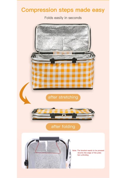 Dışarıdaki Picnic Basket Öğle Kutusu Çantası Portable Outdoor Foldable Waterproof (Yurt Dışından)
