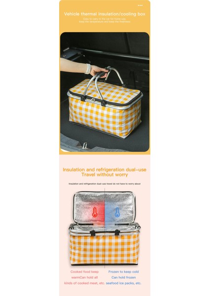 Dışarıdaki Picnic Basket Öğle Kutusu Çantası Portable Outdoor Foldable Waterproof (Yurt Dışından)