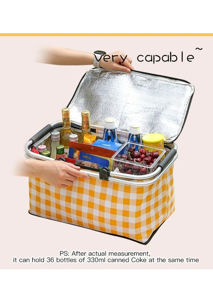 Dışarıdaki Picnic Basket Öğle Kutusu Çantası Portable Outdoor Foldable Waterproof (Yurt Dışından)