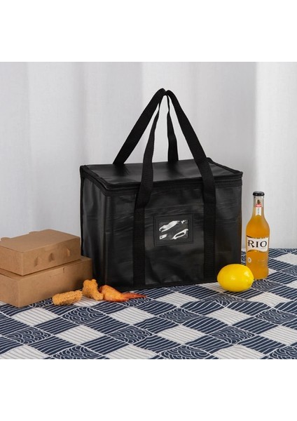Insüllendirilmiş Araba Taşınabilir Öğle Yemeği Cooler Folding Insulated Picnic Ice Bag Zipper Picnic Camping Tin Foil Food Bag (Yurt Dışından)