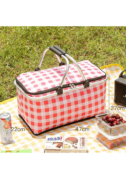 Dışarıdaki Picnic Basket Öğle Kutusu Çantası Portable Outdoor Foldable Waterproof (Yurt Dışından)