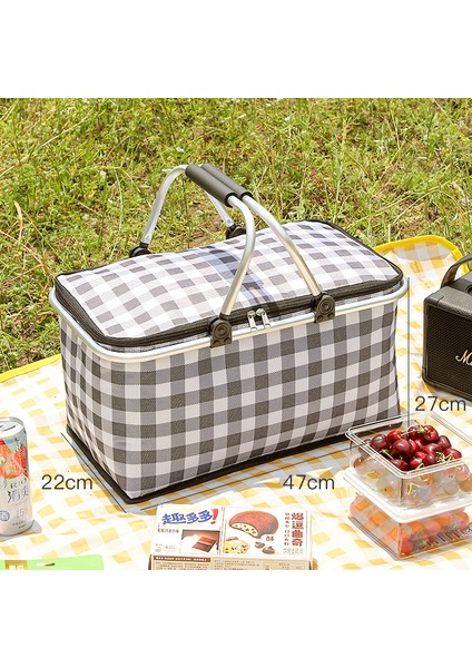 Dışarıdaki Picnic Basket Öğle Kutusu Çantası Portable Outdoor Foldable Waterproof (Yurt Dışından)