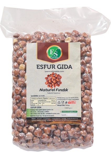 Esfur Naturel Çiğ Fındık Içi 1000 gr