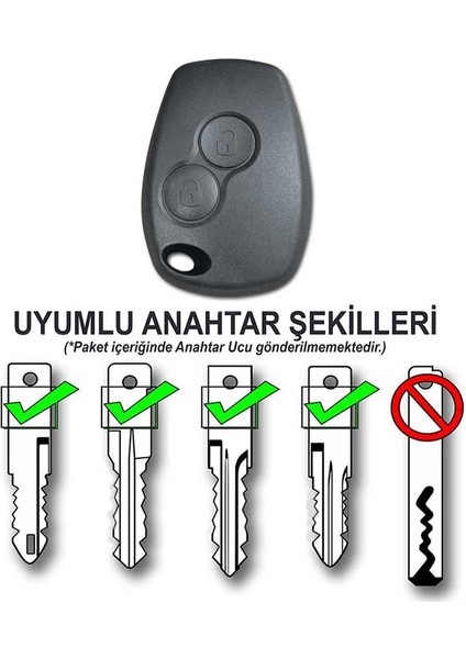 Renault Clio Iıı Trafic Master Kangoo Twingo Modus Çapraz 2 Buton Logolu Yale Oto Kumanda Kabı