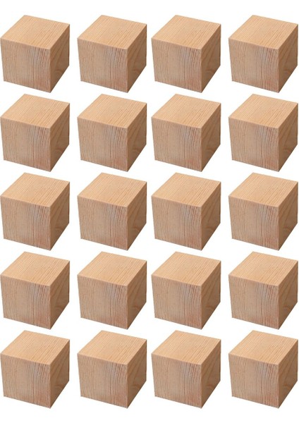 Ahşap Küp 2X2X2 20'li Paket Naturel