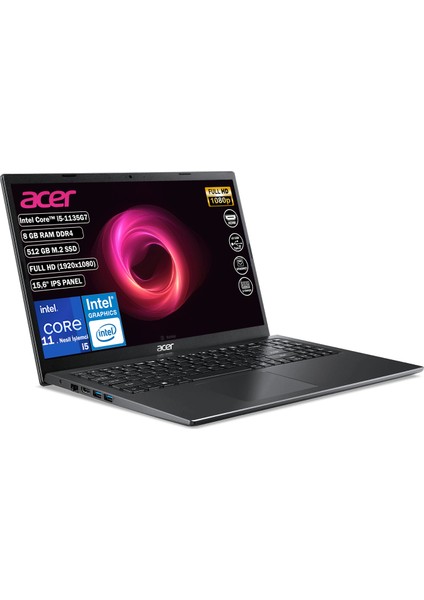 Extensa EX215-54 İntel Core i5 1135G7 8 GB 512 GB SSD Freedos 15.6" FHD Taşınabilir Bilgisayar