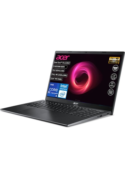 Extensa EX215-54 İntel Core i5 1135G7 8 GB 512 GB SSD Freedos 15.6" FHD Taşınabilir Bilgisayar