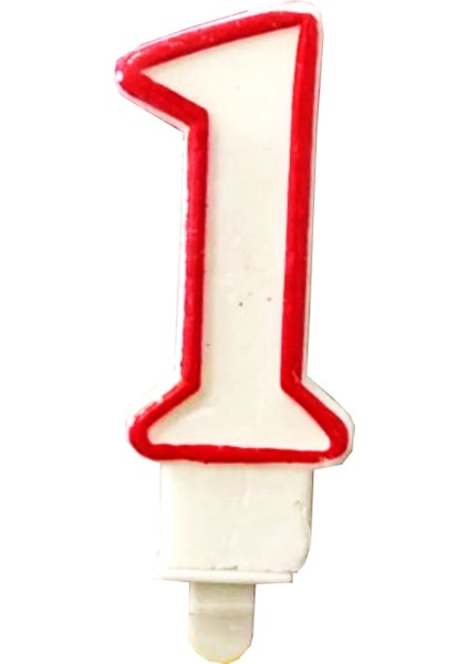 Bir Rakamlı Doğum Günü Pasta Mumu ( 7x3) cm - Sayılı Mum - Pasta Süsü