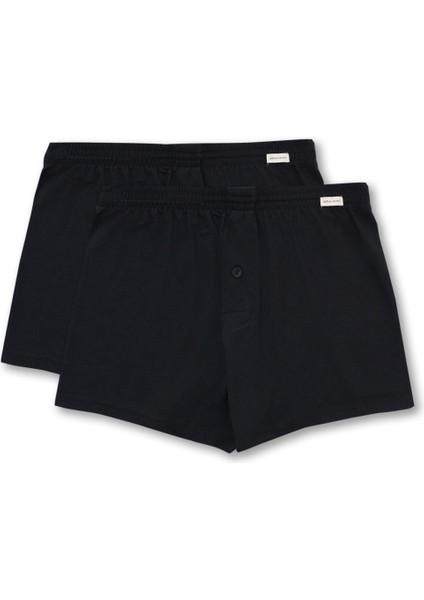 2'li Paket Basic Modal Loose Fit Erkek Boxer Siyah/siyah