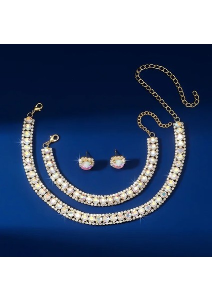 Luxury Necklace Kulak Bracelet Kadınlar Evlilikleri Küçük Mücevher Setleri Kristal Necklace (Yurt Dışından)