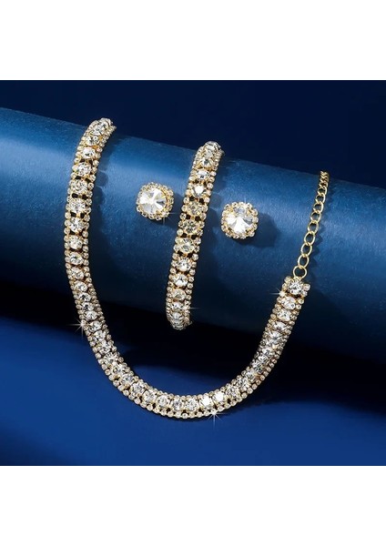 Luxury Necklace Kulak Bracelet Kadınlar Evlilikleri Küçük Mücevher Setleri Kristal Necklace (Yurt Dışından) fiyatları