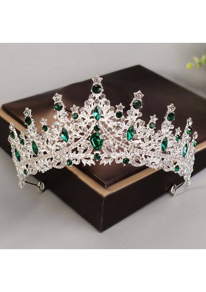 Renk Kristal Water Drop Bridal Jewelry Sets Rhinestone Tiaras Crown Necklace Earrings Wedding Dubai Jewelry Set (Yurt Dışından) fırsatları