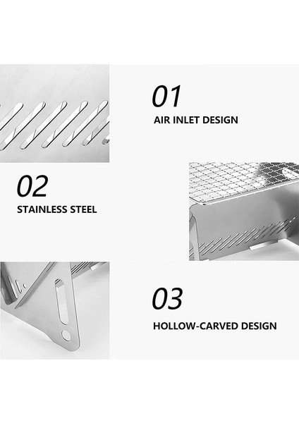 Portatif Katlanan Barbecue Grill Isıtma Ocakları Fonksiyonlu Barbekü Barbeküsü Grill Net Odun Ocağı Paslanmaz Çelik Izgara Grill Grill (Yurt Dışından) modelleri