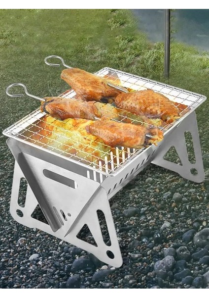 Portatif Katlanan Barbecue Grill Isıtma Ocakları Fonksiyonlu Barbekü Barbeküsü Grill Net Odun Ocağı Paslanmaz Çelik Izgara Grill Grill (Yurt Dışından) fırsatları