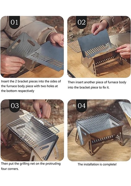 Portatif Katlanan Barbecue Grill Isıtma Ocakları Fonksiyonlu Barbekü Barbeküsü Grill Net Odun Ocağı Paslanmaz Çelik Izgara Grill Grill (Yurt Dışından) indirimleri