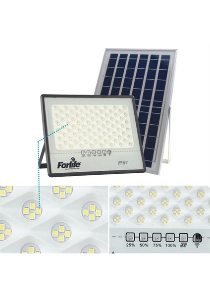 N&D Lighting Forlife 200 Watt Güneş Enerjili Solar Projektör