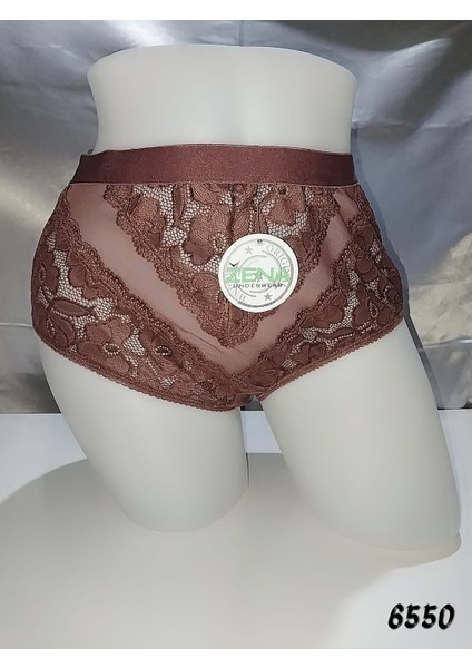 Ön ve Arka Tüllü-Dantelli Büyük Beden Bikini Model Külot 5'li