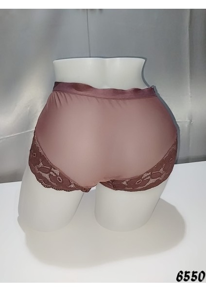 Ön ve Arka Tüllü-Dantelli Büyük Beden Bikini Model Külot 5'li